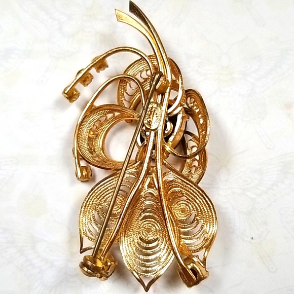 Vintage Western Germany Rhinestone Brooch Pin - Picture 4 of 15